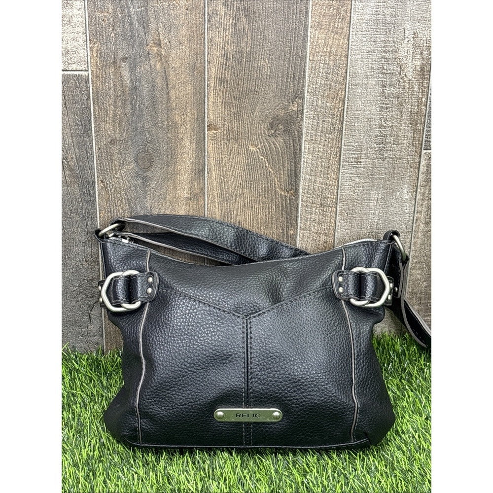 Y2K Relic Black Shoulder Bag Silver Hardware Grunge Rockstar Purse